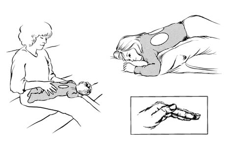 Postural drainage for the lower lobes (back)