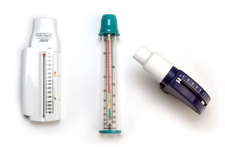 Three types of peak flow meters