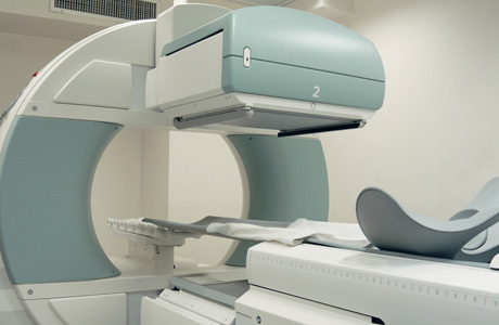 Single photon-emission computed tomography scanner.